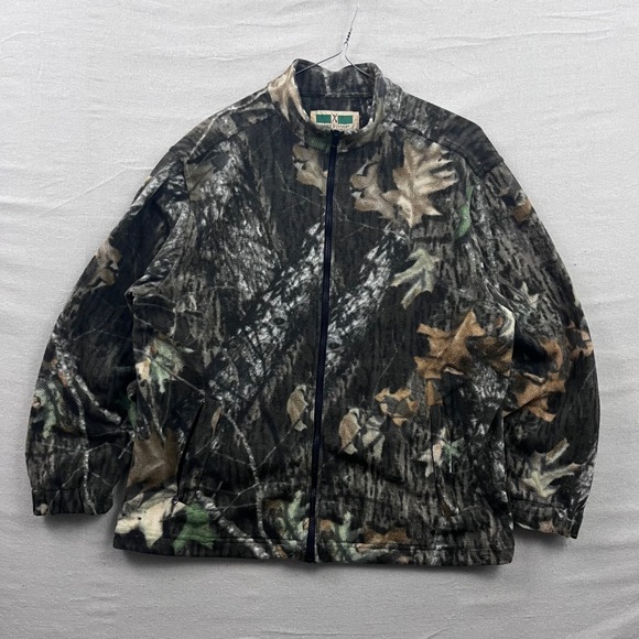 Game Winner Other - Game Winner Fleece Jacket Mens XL Brown Green Camo Full Zip Mock Neck Hunting